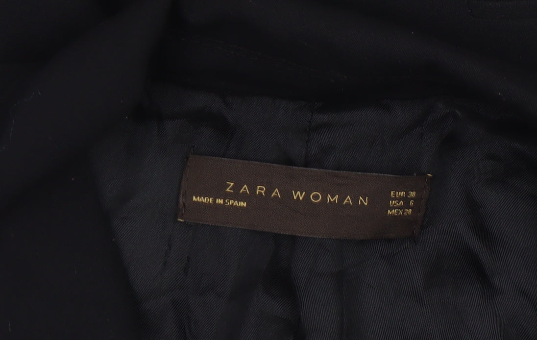 Zara Woman Black Slim Fit Single-Breasted Blazer Size 10