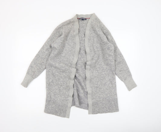 Tommy Hilfiger Women's Grey Wool Blend Open Knit Cardigan XS
