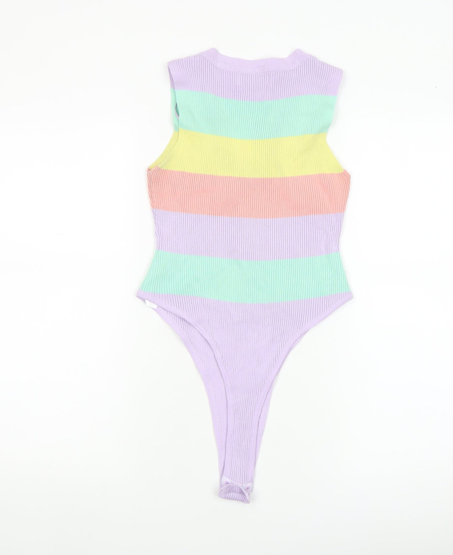 Quiz Women’s Multicoloured Ribbed Bodysuit Large V-Neck Sleeveless