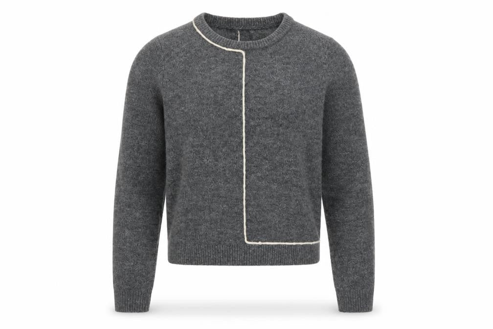 ZARA Women Grey Wool Blend Crew Neck Pullover Jumper Size S
