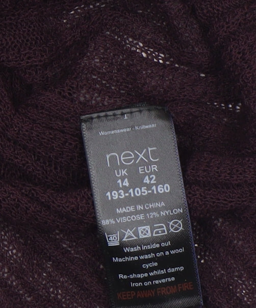 Next Women’s Brown Beaded High Neck Slim Fit Jumper Size 14