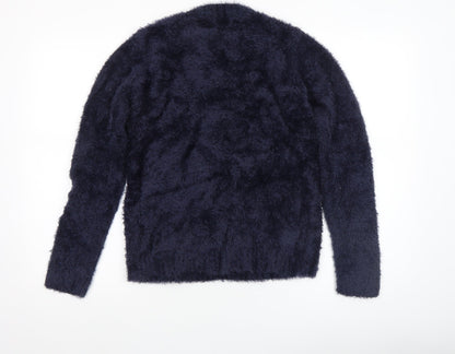 Next Women's Blue Christmas Snowman Jumper Size 8 Pullover Knit