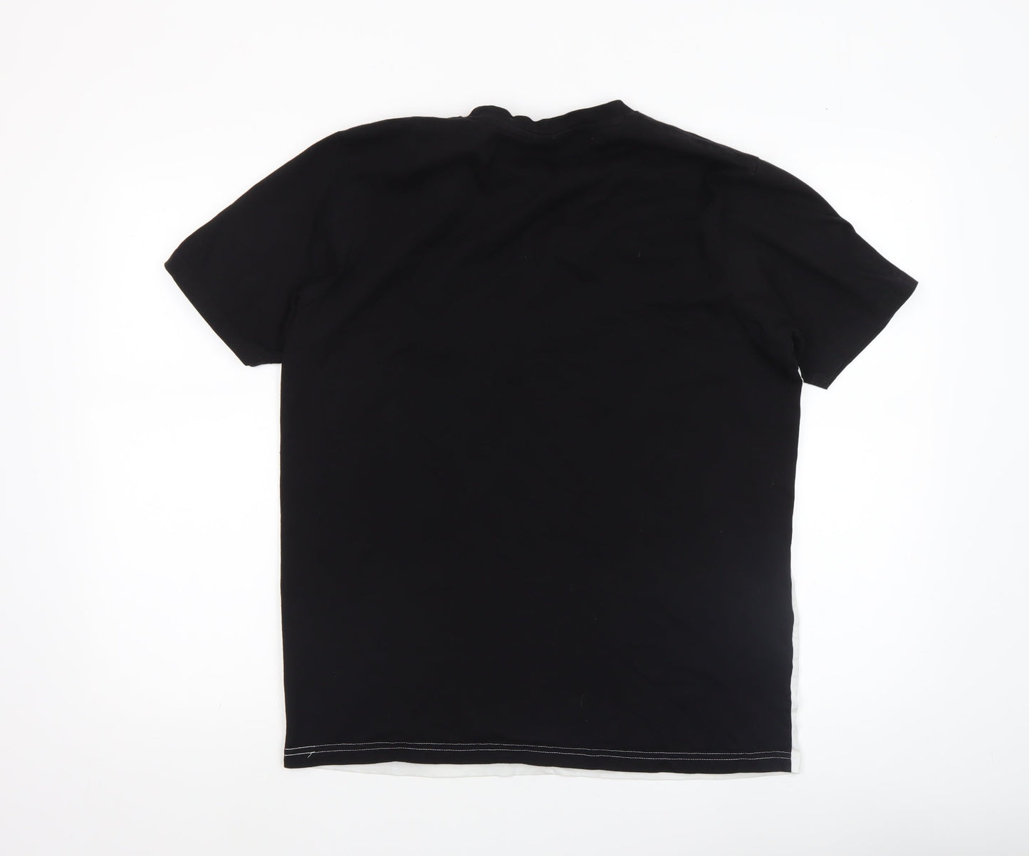 Ellesse Men's Black & White Colourblock Logo T-Shirt UK L