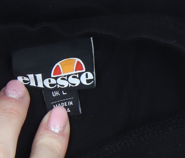 Ellesse Men's Black & White Colourblock Logo T-Shirt UK L