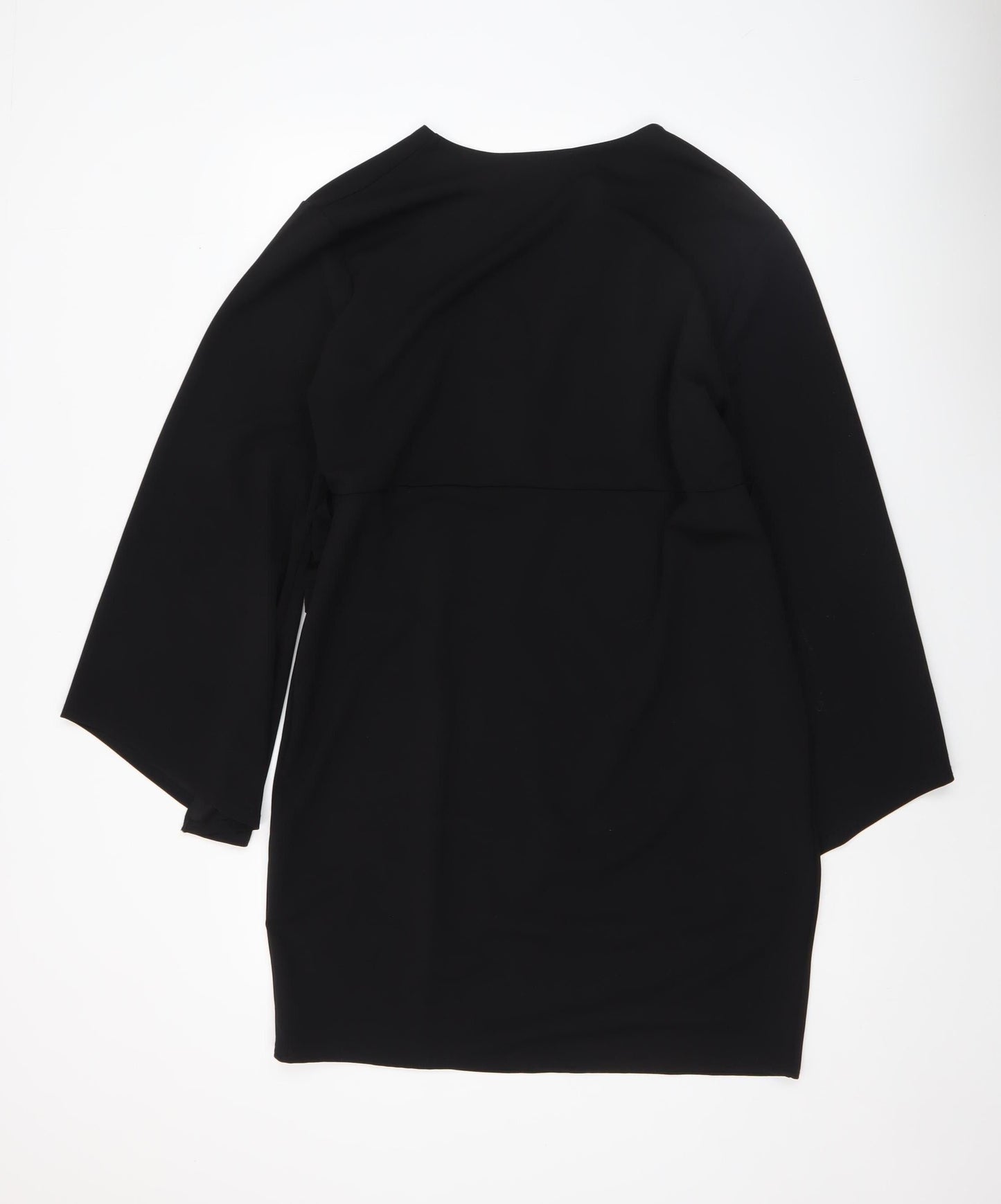 Boohoo Women’s Black Size 20 Bodycon Long Sleeve V-Neck Stretch Dress