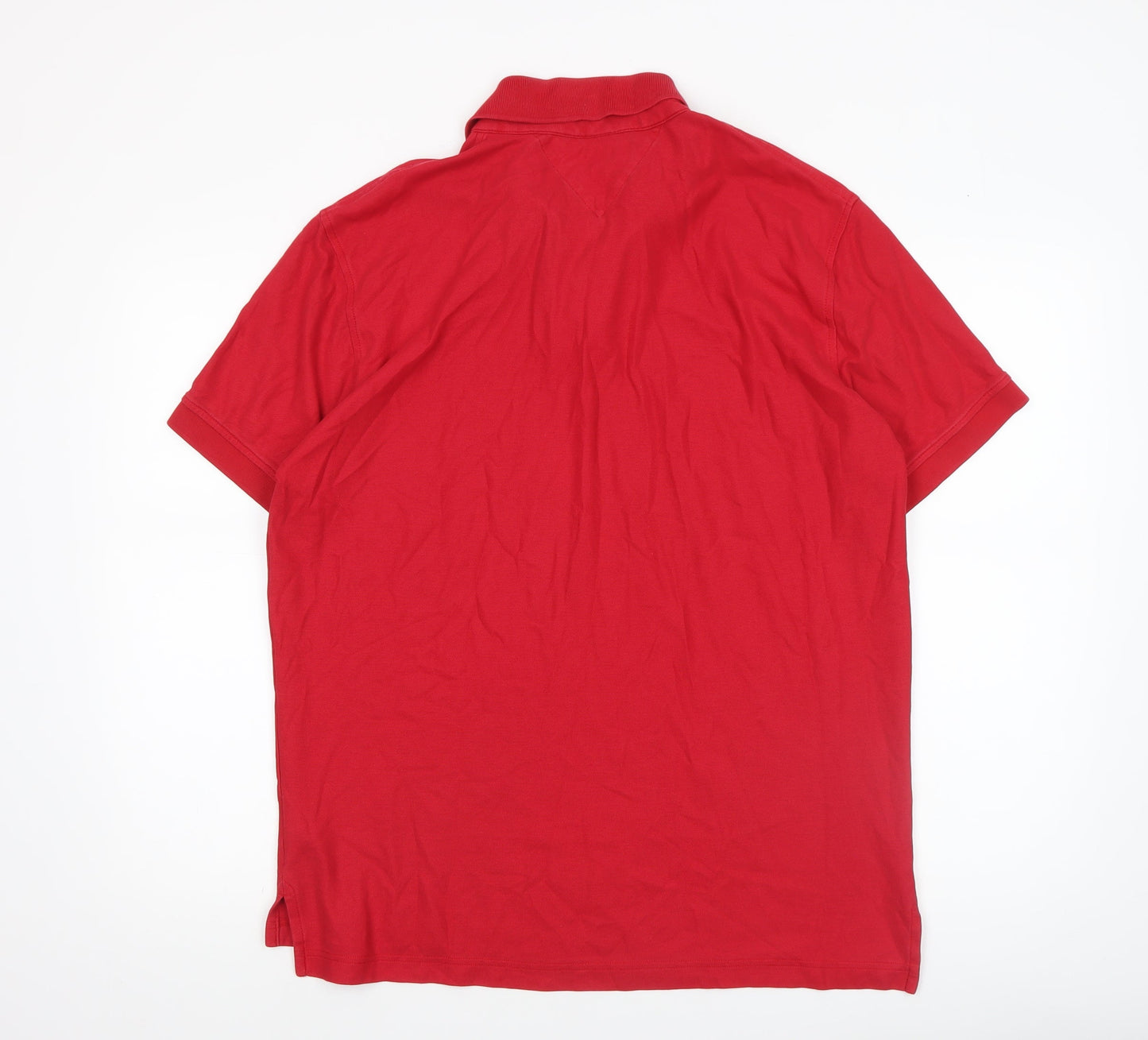 Tommy Hilfiger Men's Red XL Regular Fit Cotton Polo Shirt
