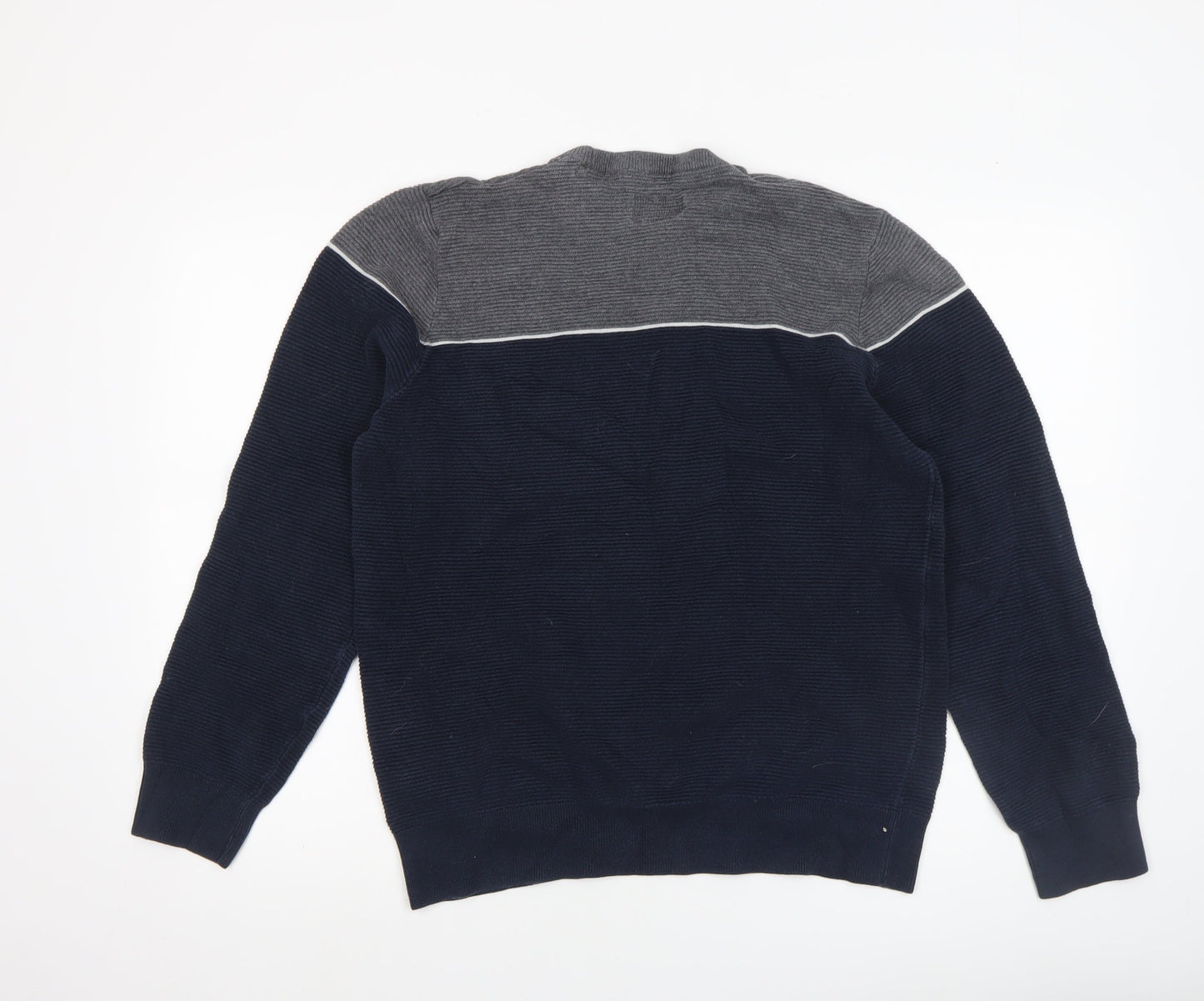 Threadbare Men's Blue Grey Cotton Crew Neck Jumper XL