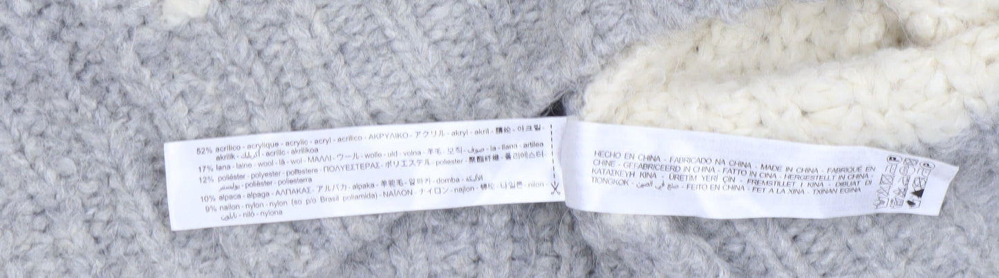Zara Women’s Cream Grey Chunky Knit Cardigan Size S