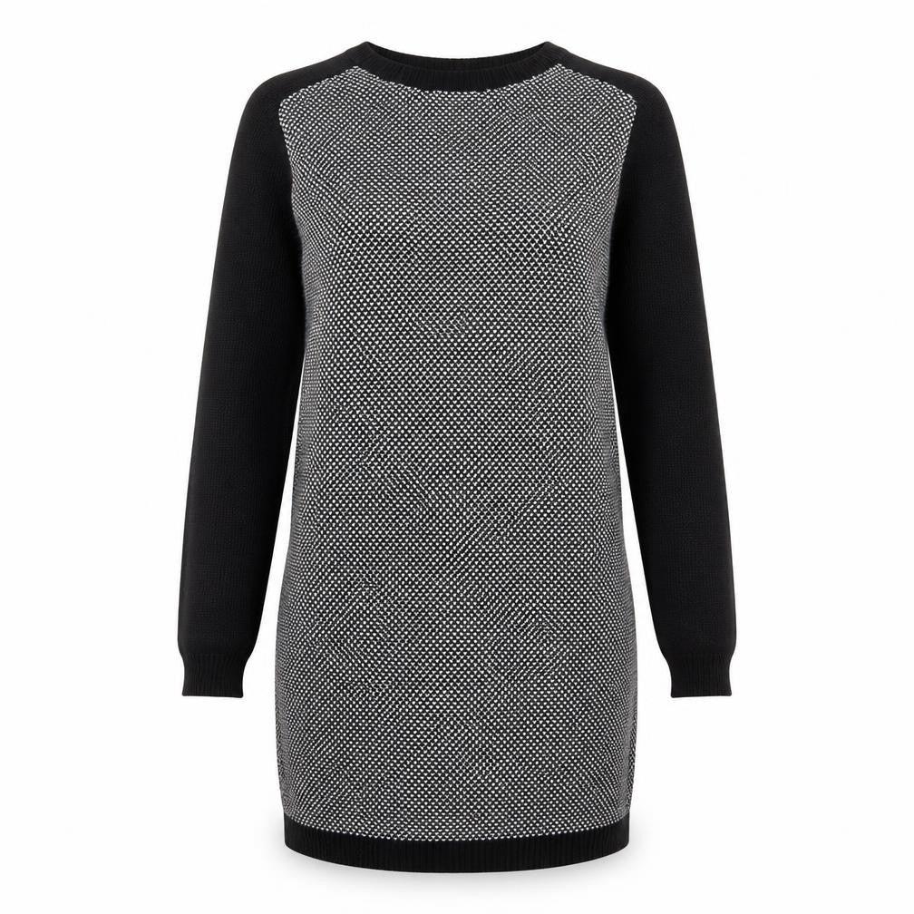 Zara Knit Women's Black S Jumper Dress Long Sleeve Cotton
