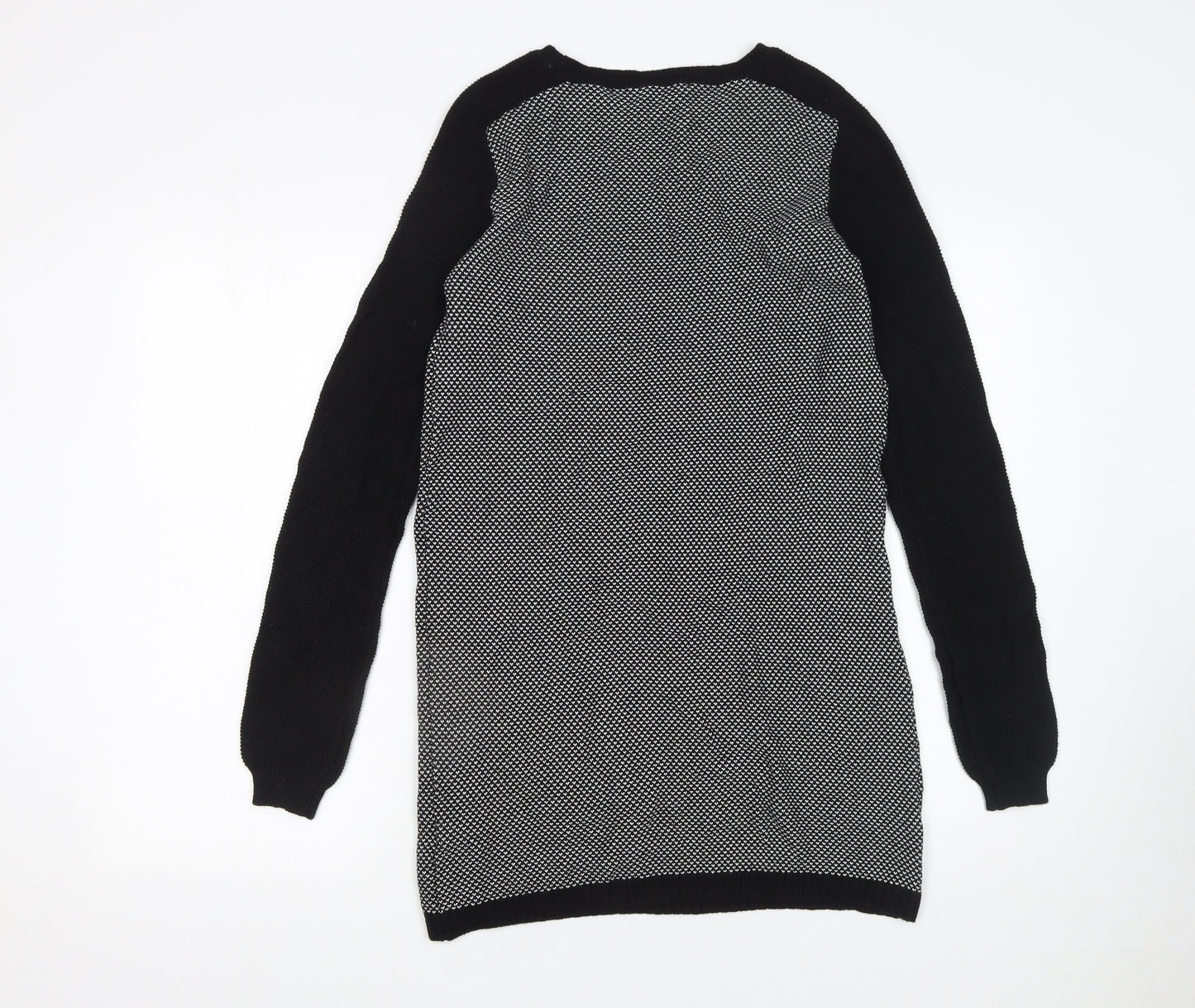 Zara Knit Women's Black S Jumper Dress Long Sleeve Cotton