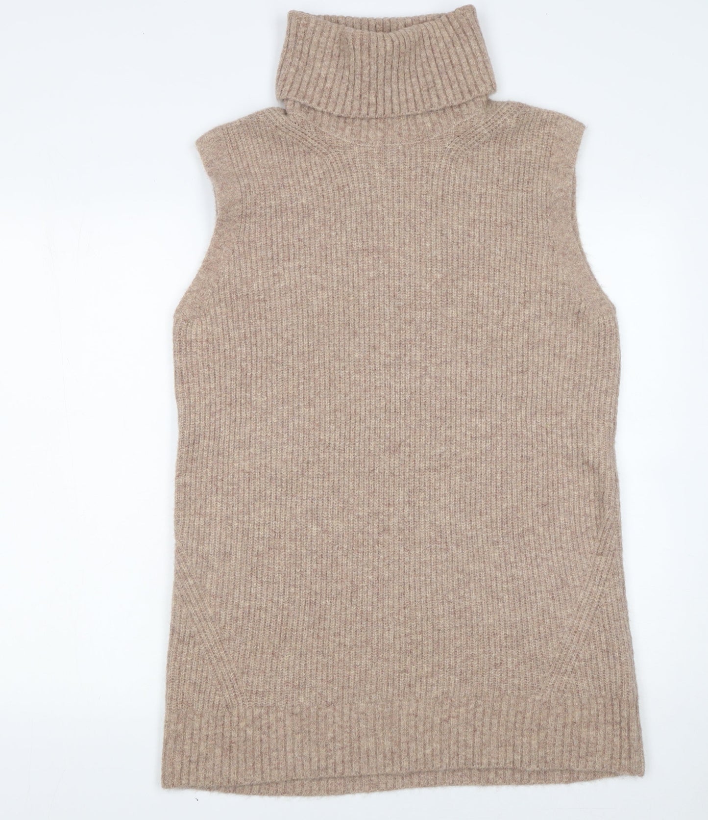 Tu Women Beige Sleeveless Roll Neck Knit Shift Dress Size 12