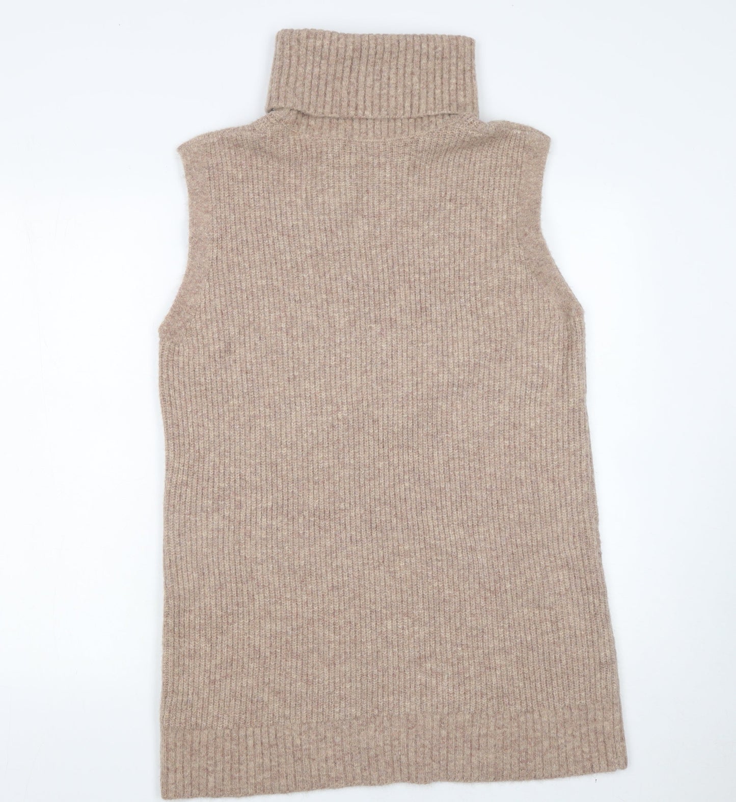 Tu Women Beige Sleeveless Roll Neck Knit Shift Dress Size 12