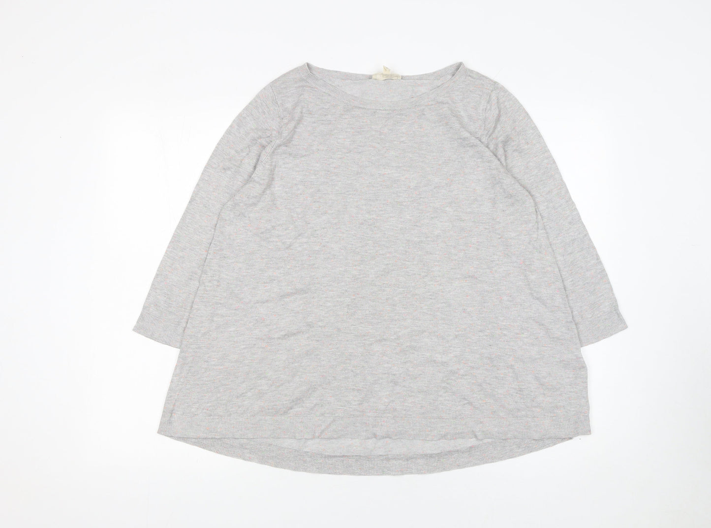 Phase Eight Womens Grey 3/4 Sleeve Cotton Blend Jumper UK 12
