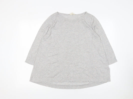 Phase Eight Womens Grey 3/4 Sleeve Cotton Blend Jumper UK 12