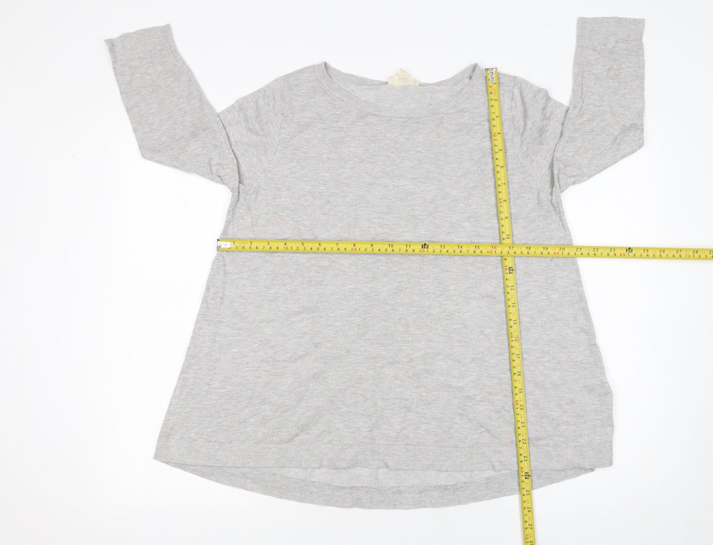 Phase Eight Womens Grey 3/4 Sleeve Cotton Blend Jumper UK 12