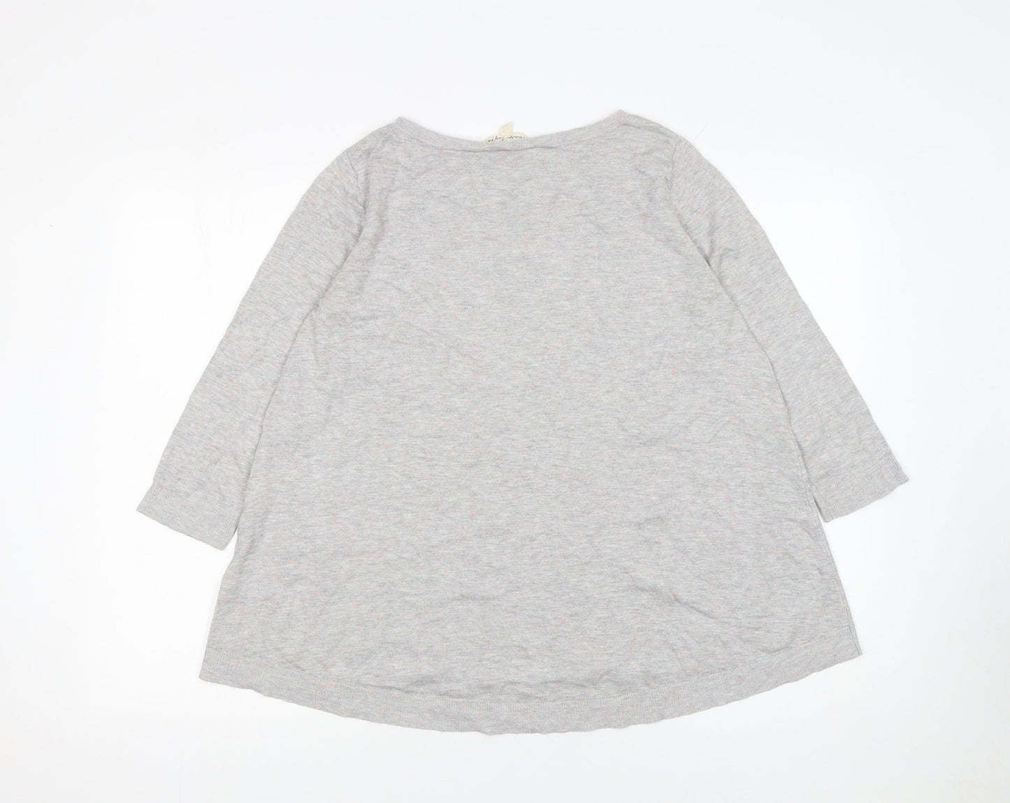 Phase Eight Womens Grey 3/4 Sleeve Cotton Blend Jumper UK 12