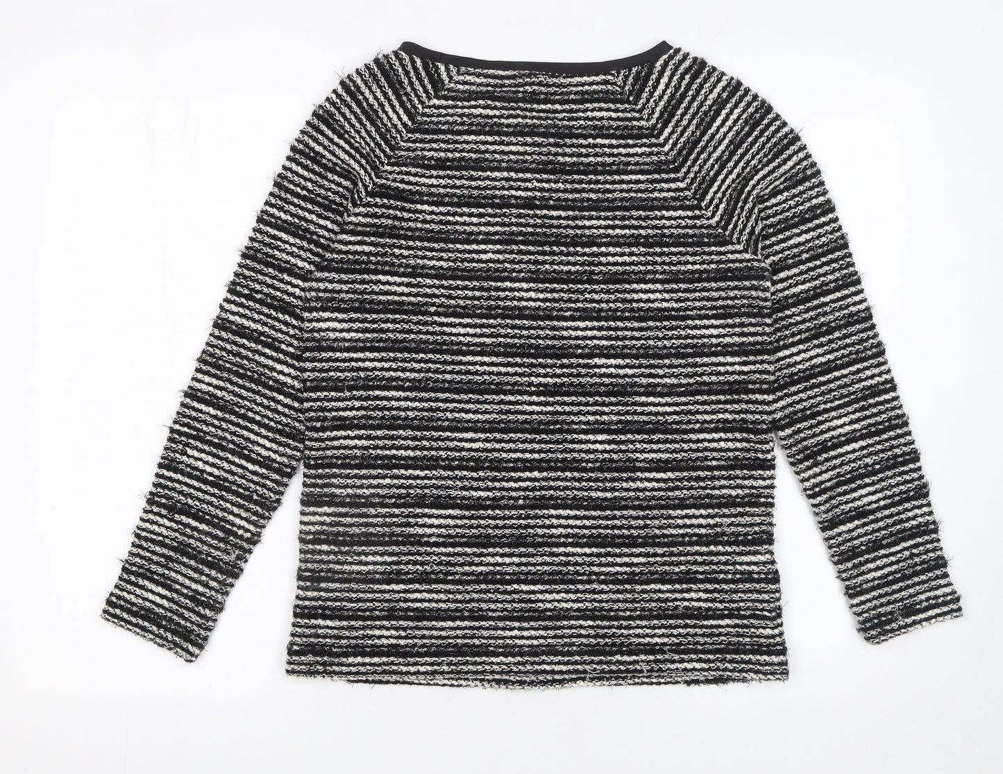 Laura Ashley Women’s Black Striped Long Sleeve Knit Jumper Size 10