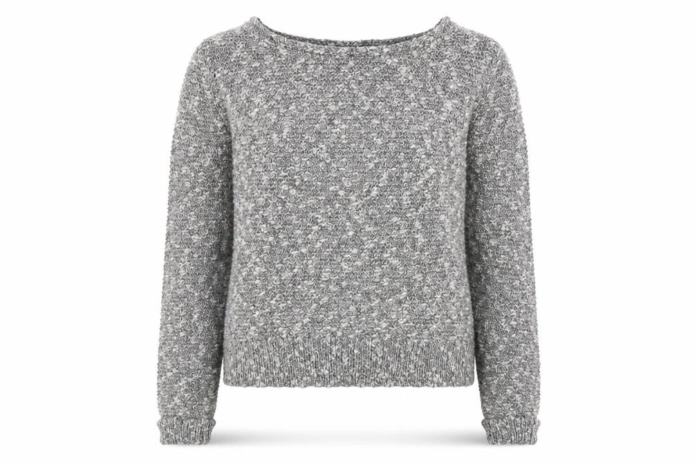 Minuet Petite Women's Grey Chunky-Knit Pullover Jumper Size S