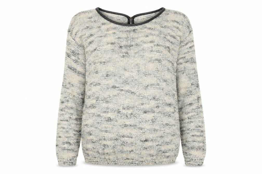 QUEEN'S Women's Grey Open-Knit Bow Back Pullover Jumper Size S