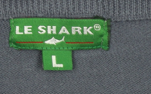 Le Shark Men's Grey L Pullover Crew Neck Acrylic Jumper