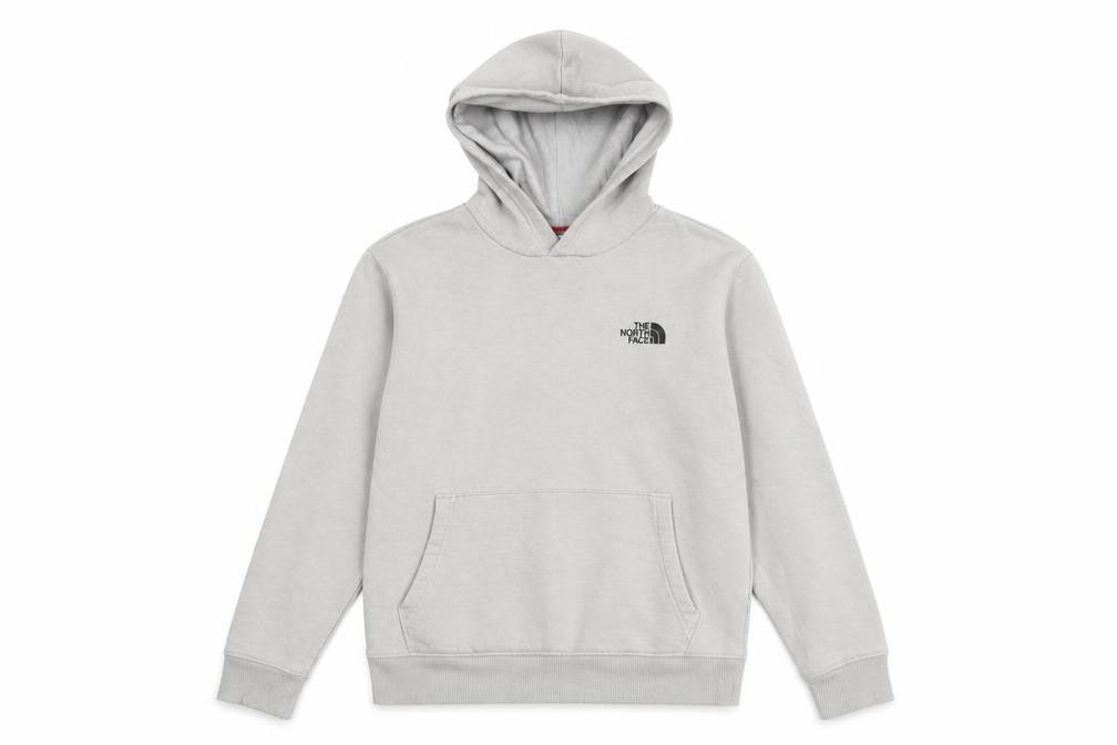 The North Face Boys Grey Pullover Hoodie L Hooded Fleece Sweatshirt