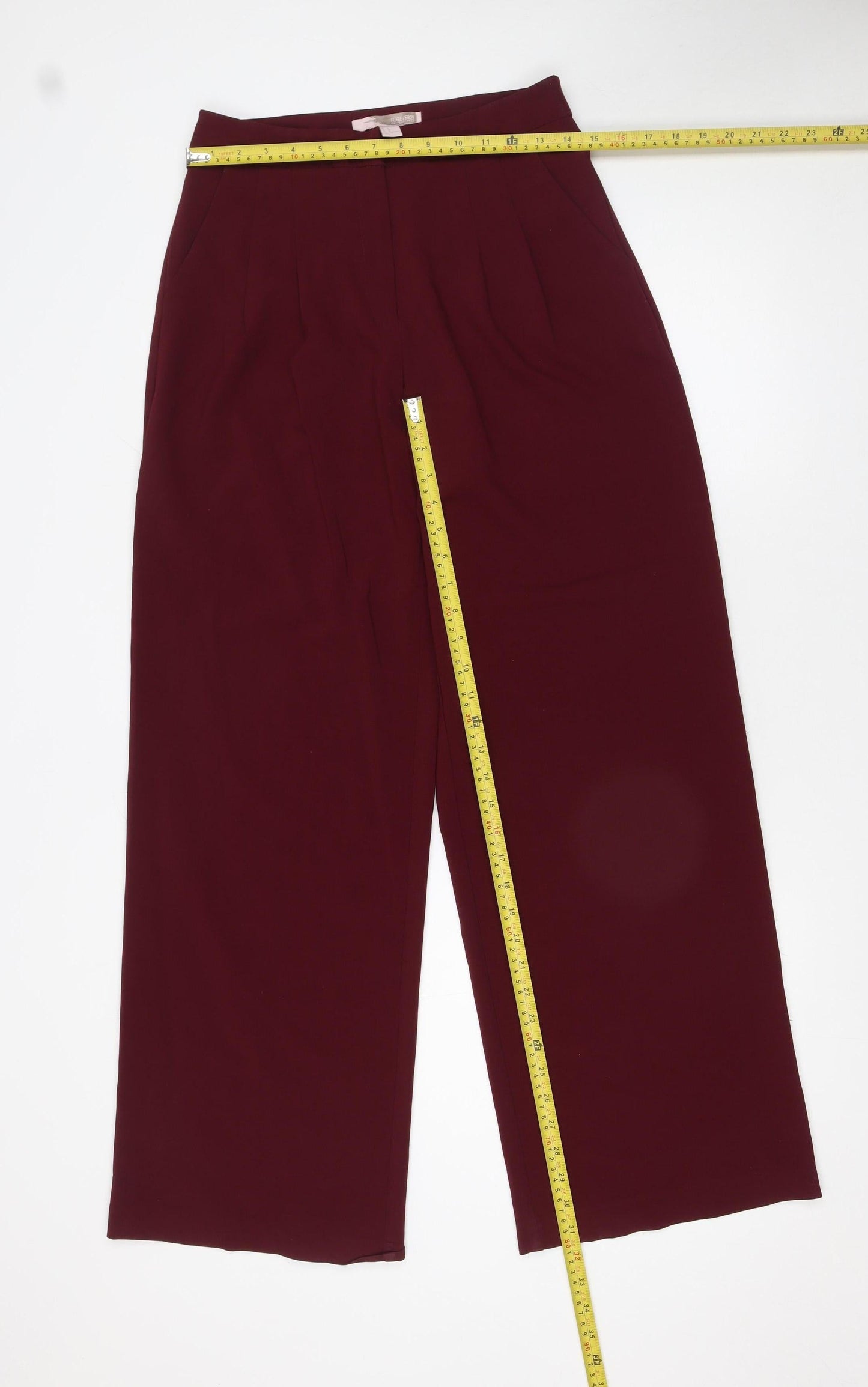 Forever 21 Women’s Red Wide-Leg Trousers Size 8 Polyester Blend