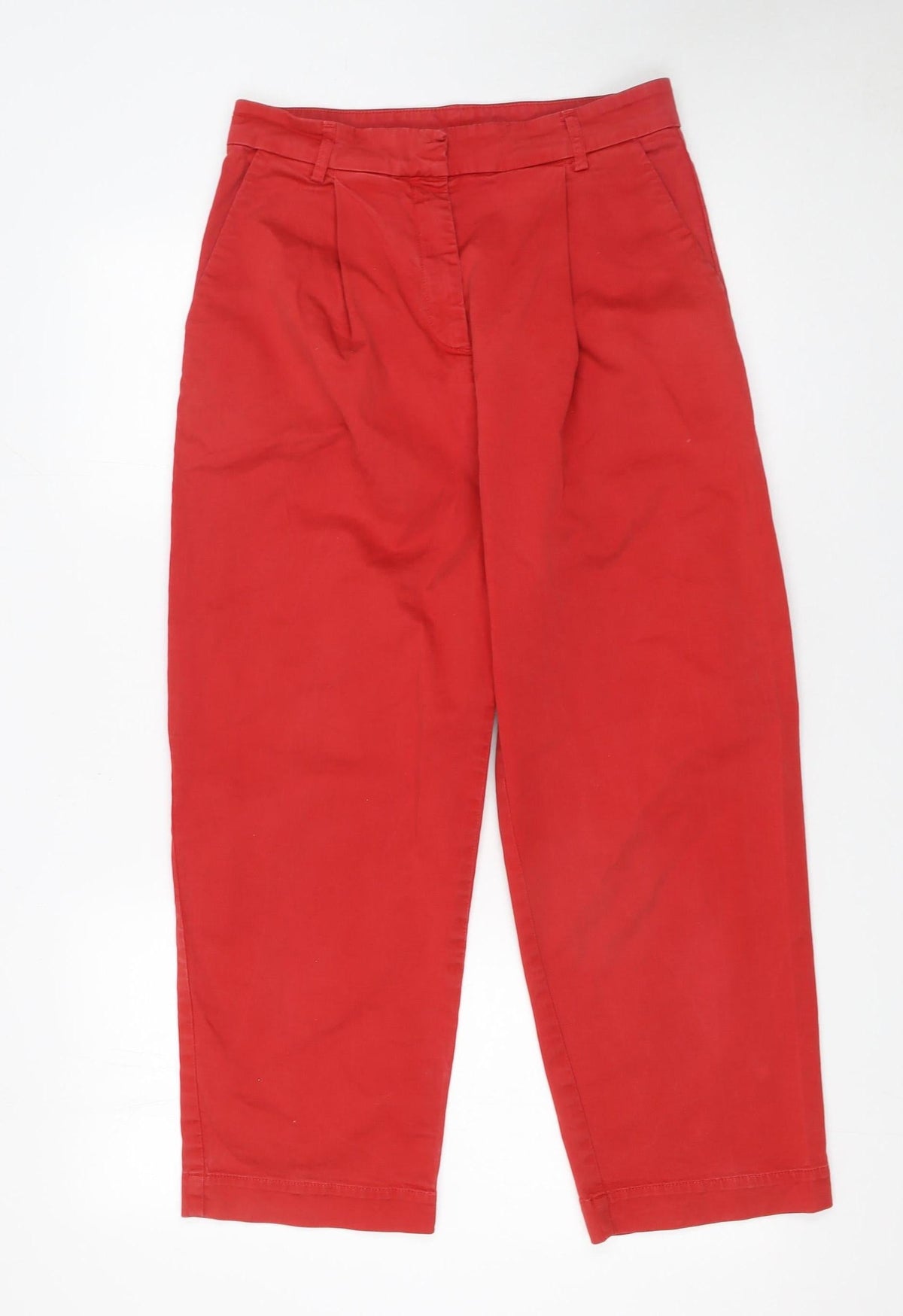 You Must Create London Red Cotton Blend Cropped Trousers Women’s S