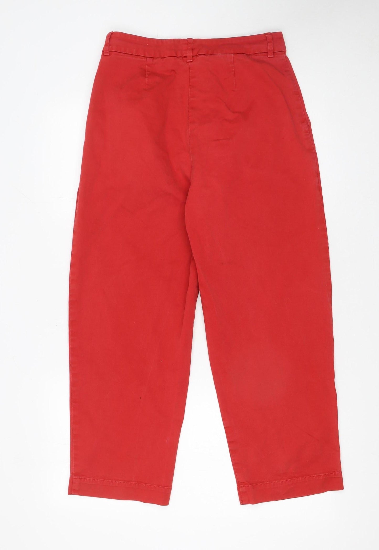 You Must Create London Red Cotton Blend Cropped Trousers Women’s S