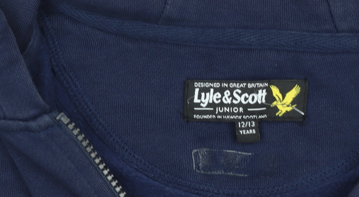 Lyle & Scott Boys Blue Full Zip Hoodie 12-13 Years Cotton Blend