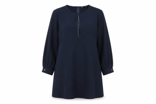 ZARA Women Blue XL Shift Dress Long Sleeve Workwear Style