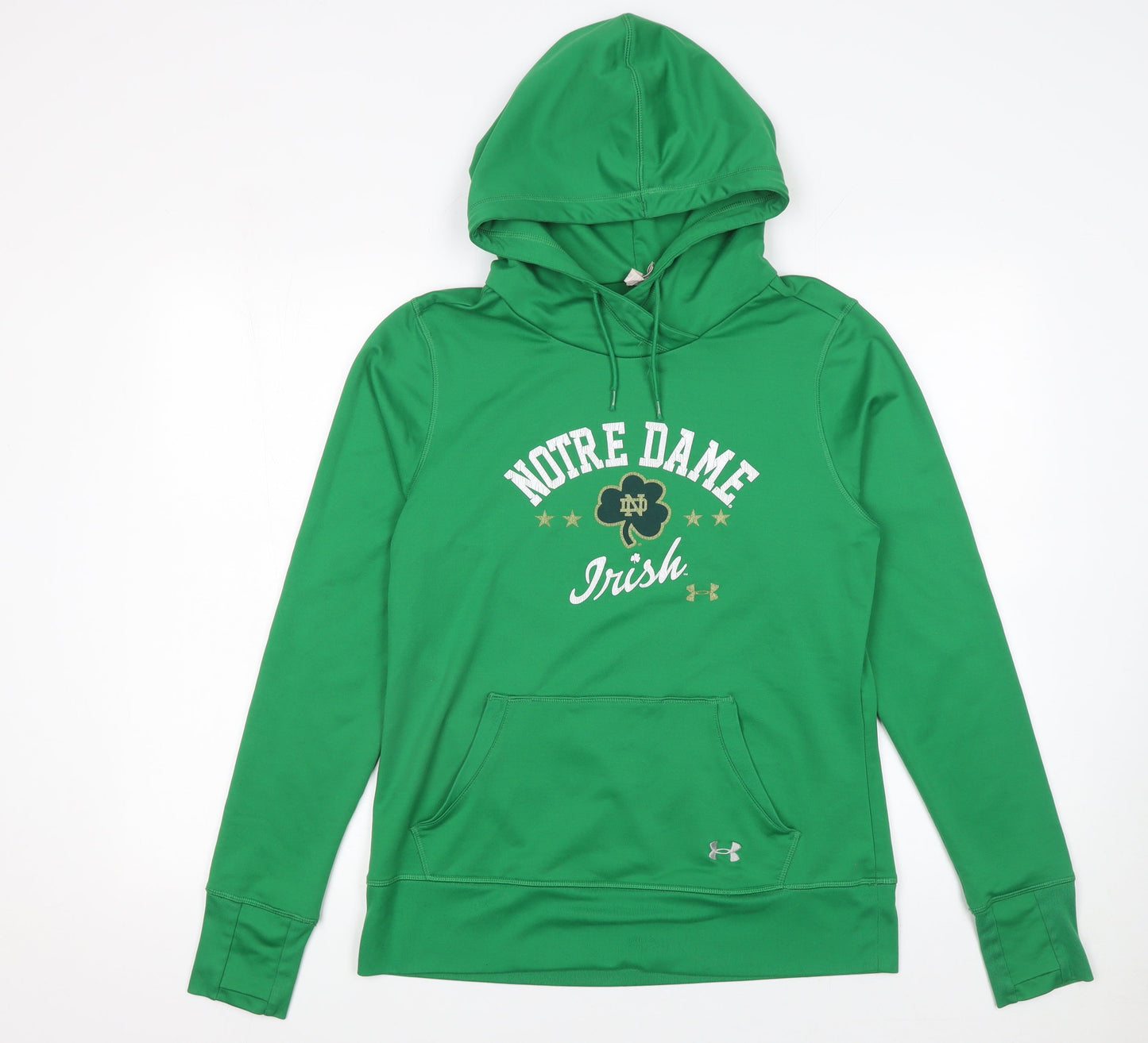 Under Armour Womens Green Notre Dame Irish Pullover Hoodie Size L
