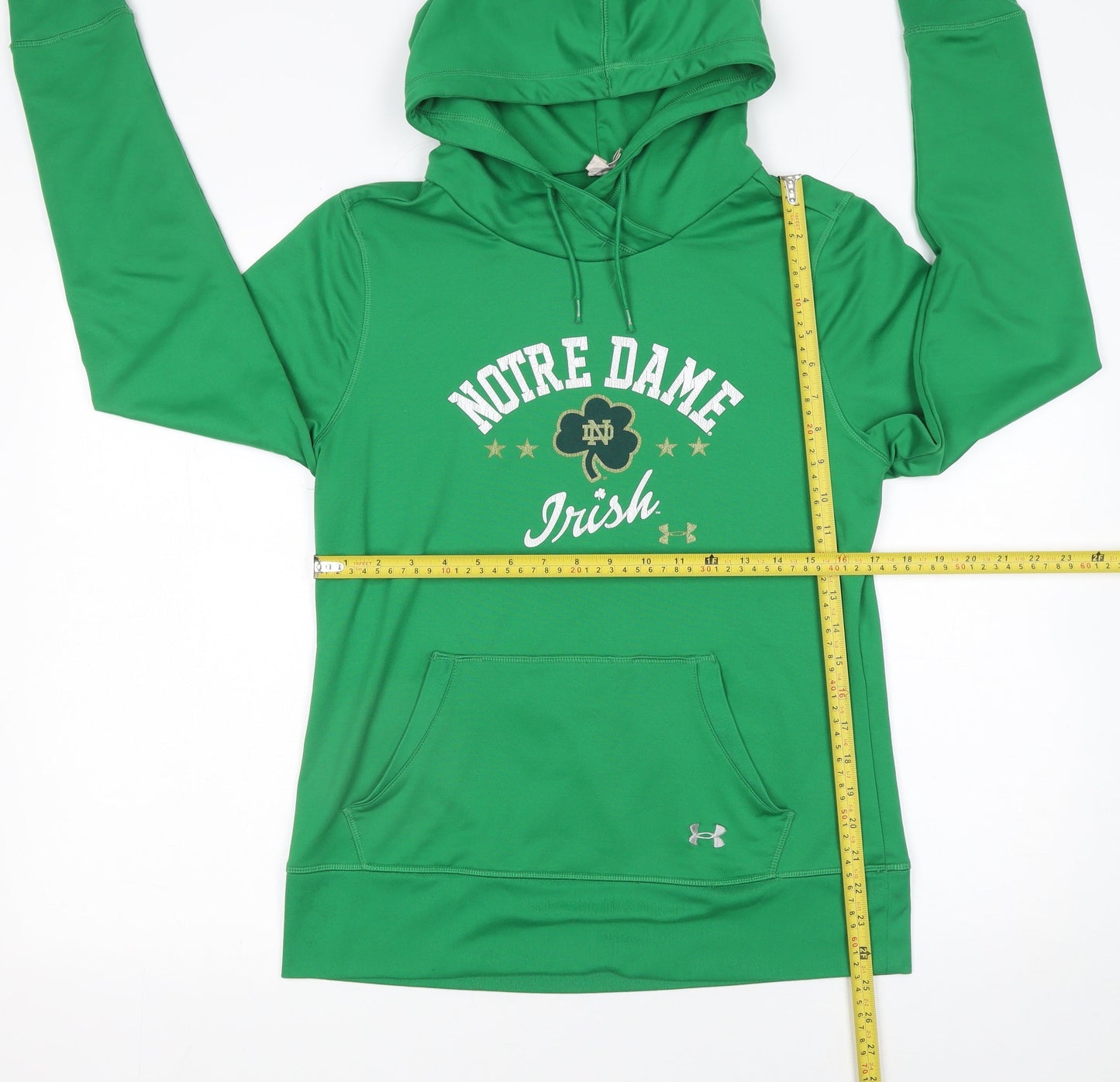 Under Armour Womens Green Notre Dame Irish Pullover Hoodie Size L