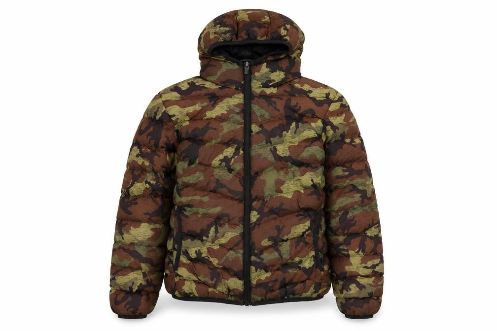 Brave Soul Boys Multicoloured Camouflage Hooded Puffer Jacket 11-12 Years