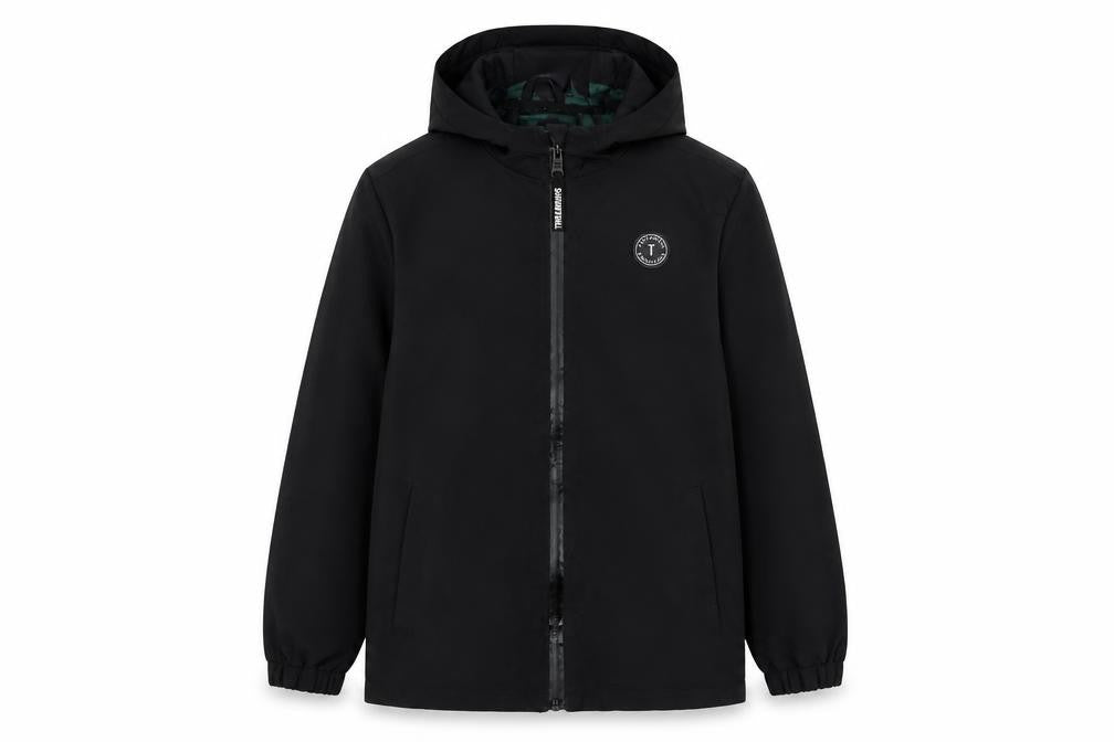 Threadboys Boys Black Hooded Rain Coat Jacket 11-12 Years Water Resistant