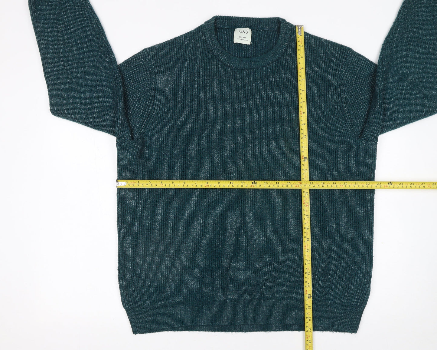 Marks and Spencer Men’s Green 2XL Crew Neck Knit Jumper