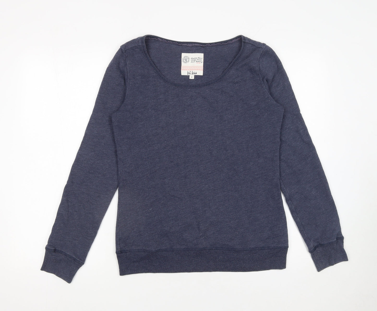 Fat Face Womens Navy Blue Pullover Sweatshirt Size 6 Cotton Blend