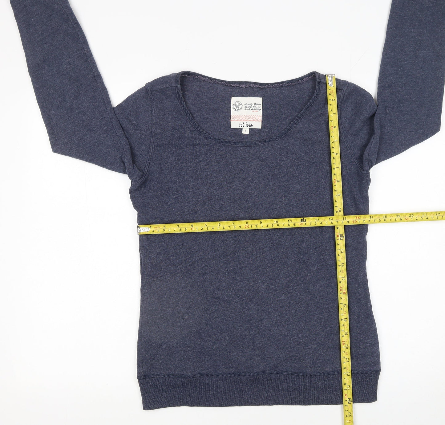 Fat Face Womens Navy Blue Pullover Sweatshirt Size 6 Cotton Blend