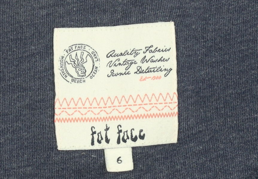 Fat Face Womens Navy Blue Pullover Sweatshirt Size 6 Cotton Blend