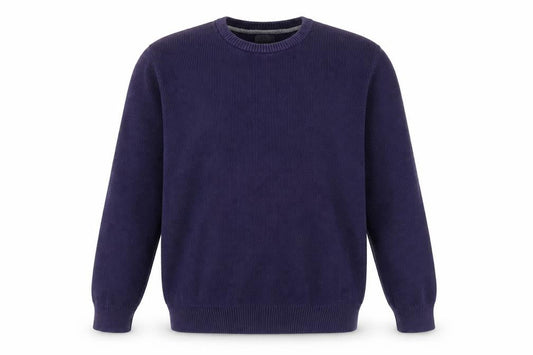 Marks & Spencer Men's Blue Cotton Crew Neck Jumper L Regular Fit