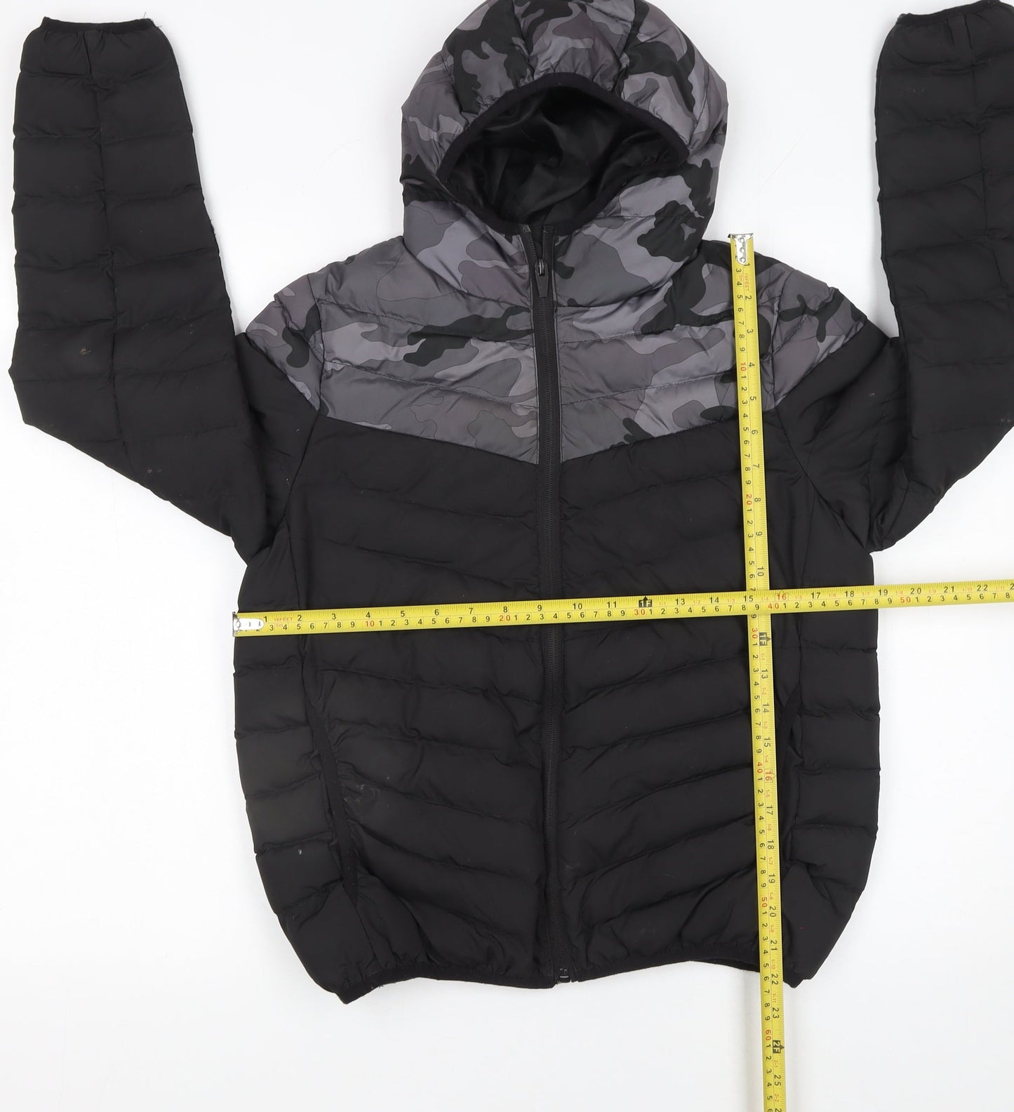 Kangaroo Poo Boys Black Camouflage Hooded Puffer Jacket 11-12 Years
