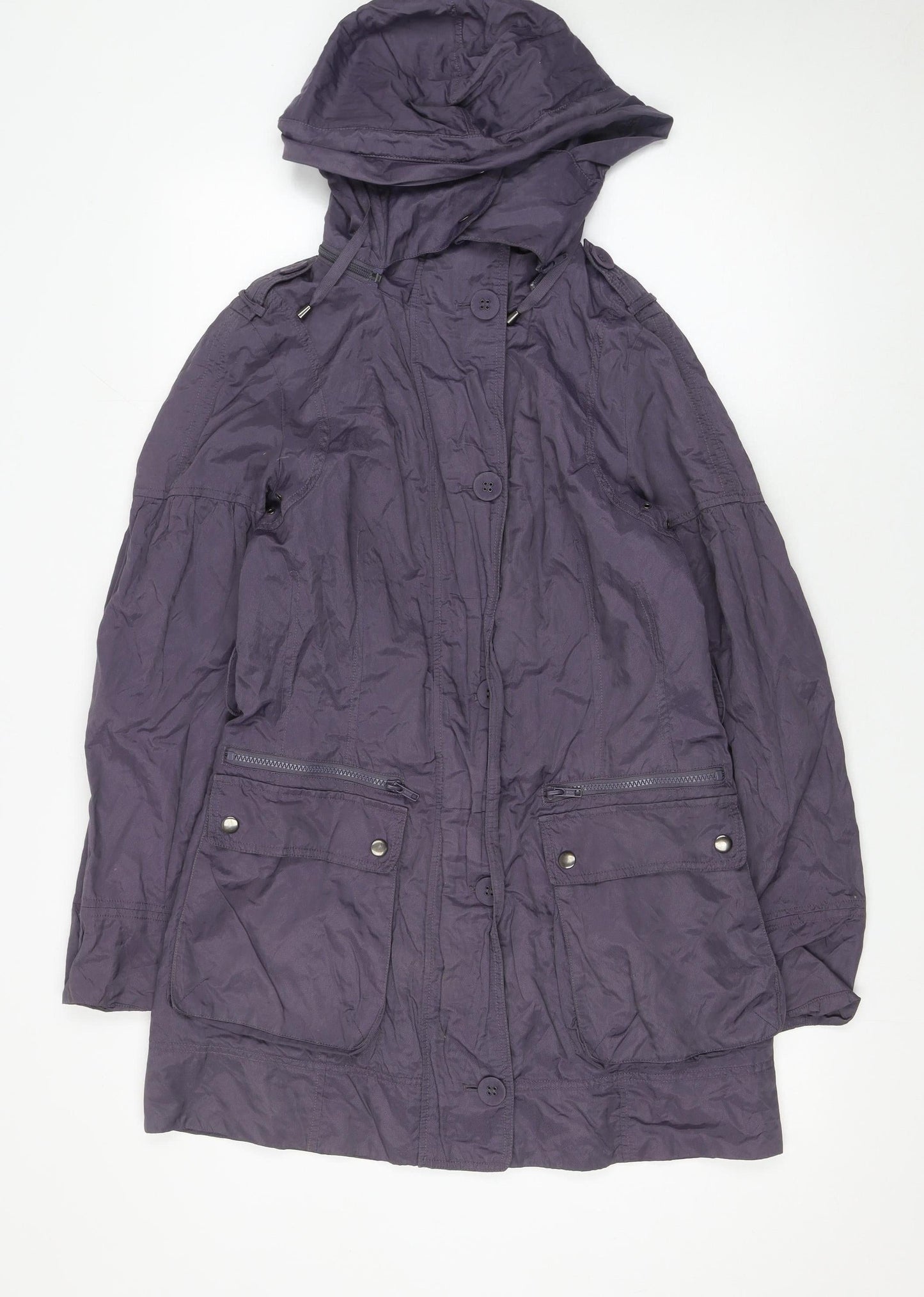 Marks and Spencer Women’s Purple Hooded Parka Coat Size S