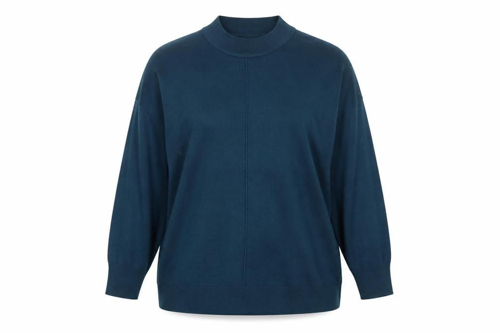 Long Tall Sally Women Blue Acrylic Mock Neck Long Sleeve Jumper Size 22-24