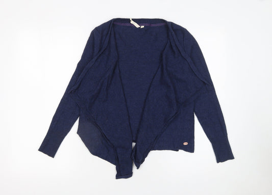 White Stuff Women's Blue Wool Long Sleeve Open Cardigan Size 12