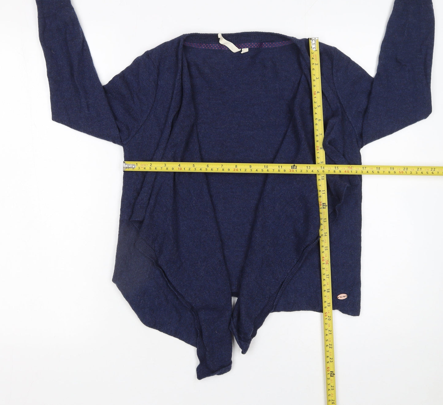 White Stuff Women's Blue Wool Long Sleeve Open Cardigan Size 12