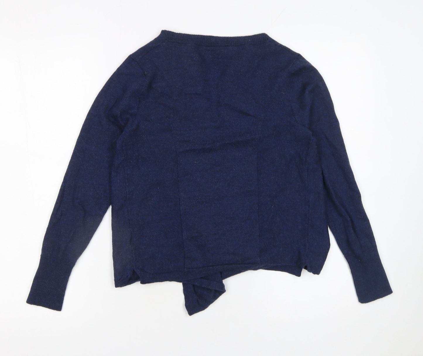 White Stuff Women's Blue Wool Long Sleeve Open Cardigan Size 12