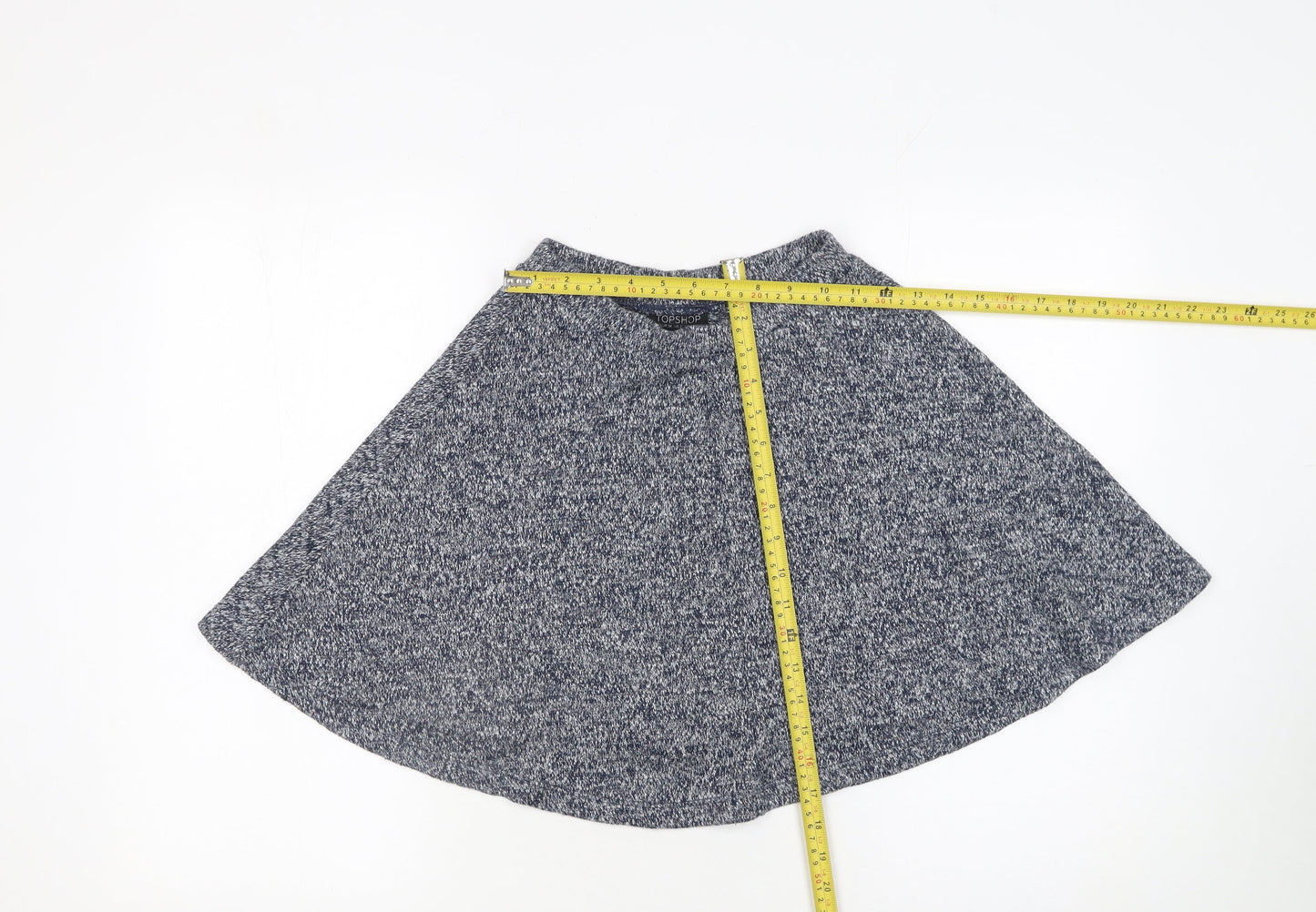 Topshop Women's Blue Knit A-Line Short Skirt Size 6