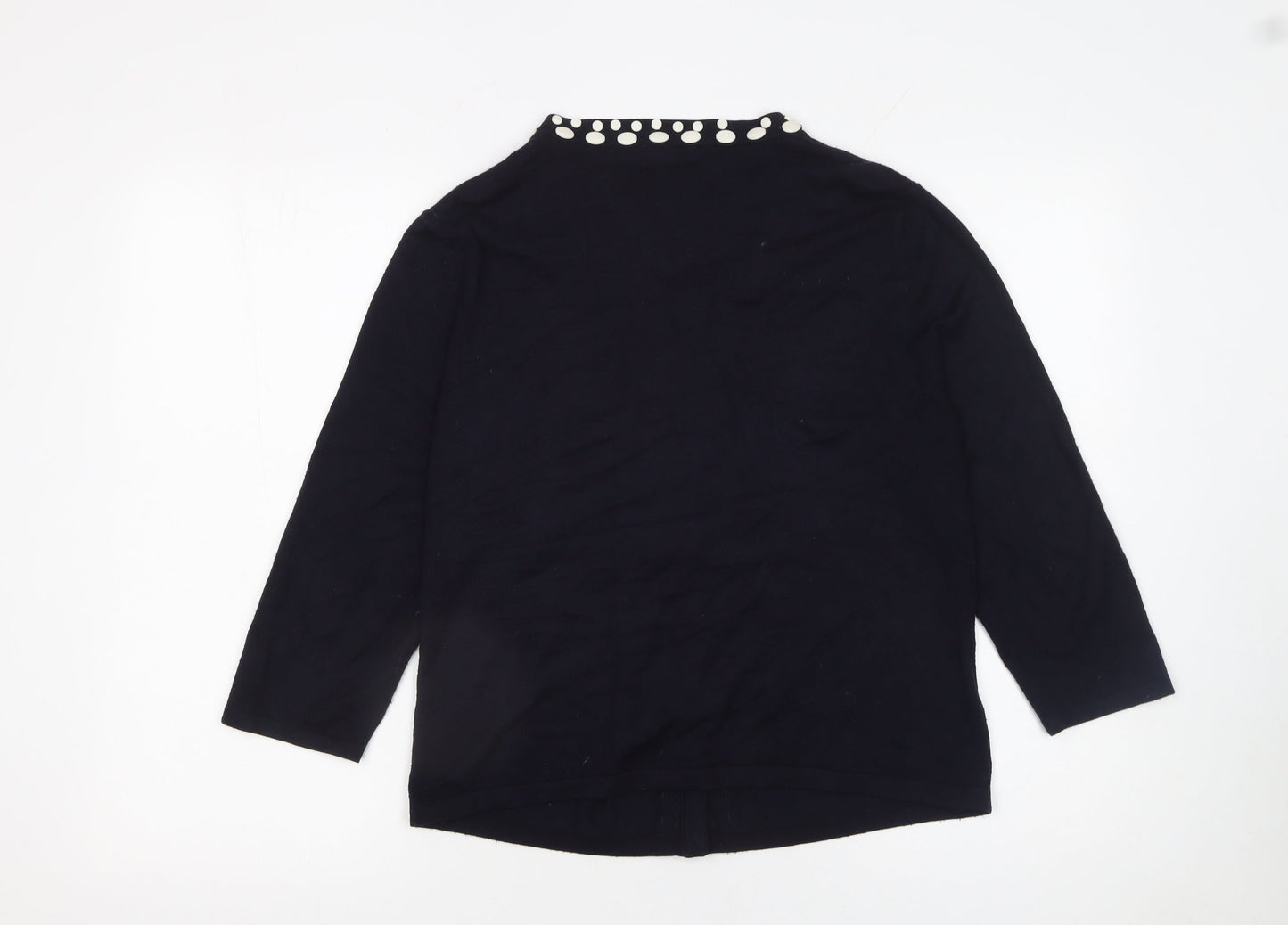 CC Petite Womens Black Embellished Knit Cardigan Size M