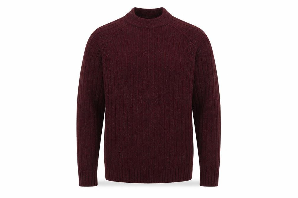 Marks & Spencer Men's Red Wool Blend Rib Knit Jumper Size S