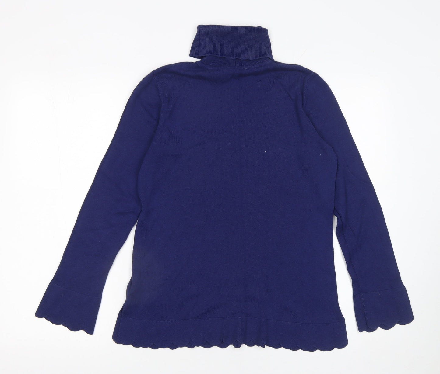 Isaac Mizrahi Live Women's Blue Roll Neck Knit Jumper Size S