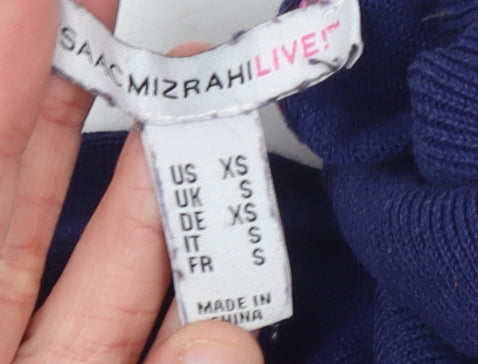Isaac Mizrahi Live Women's Blue Roll Neck Knit Jumper Size S